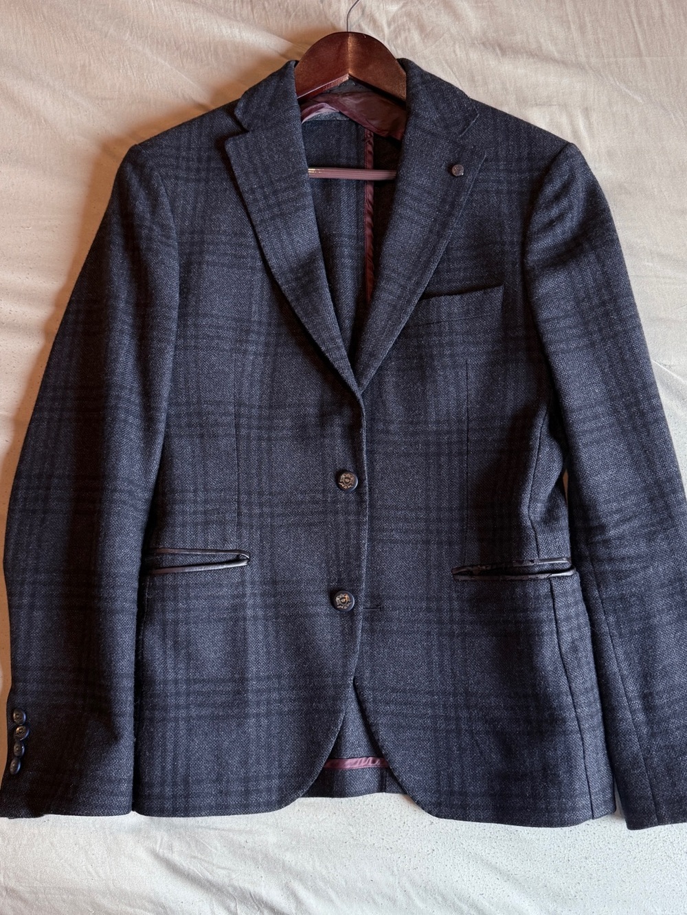 Zara Dark Charcoal Plaid Blazer